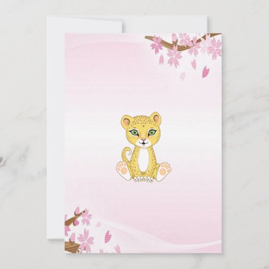 Cute Wild Three Leopard 3rd Birthday Invitation Kaart (Achterkant)