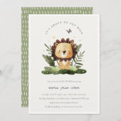 Cute Wild Tropical Oerwoud Animal Lion Baby shower Kaart (Voorkant / Achterkant)