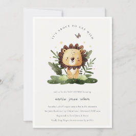 Cute Wild Tropical Oerwoud Animal Lion Baby shower Kaart
