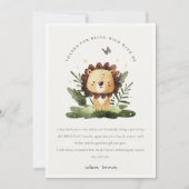 Cute Wild Tropical Oerwoud Animal Lion Birthday Bedankkaart (Voorkant)