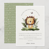 Cute Wild Tropical Oerwoud Animal Lion Birthday Bedankkaart (Voorkant / Achterkant)