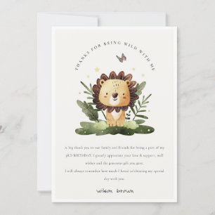 Cute Wild Tropical Oerwoud Animal Lion Birthday Bedankkaart