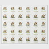 Cute Wild Tropical Oerwoud Animal Lion Birthday Cadeaupapier (Vlak)