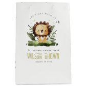 Cute Wild Tropical Oerwoud Animal Lion Birthday Medium Cadeauzakje (Voorkant)