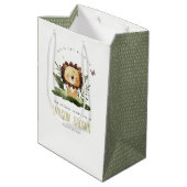 Cute Wild Tropical Oerwoud Animal Lion Birthday Medium Cadeauzakje (Achterkant Gekanteld)