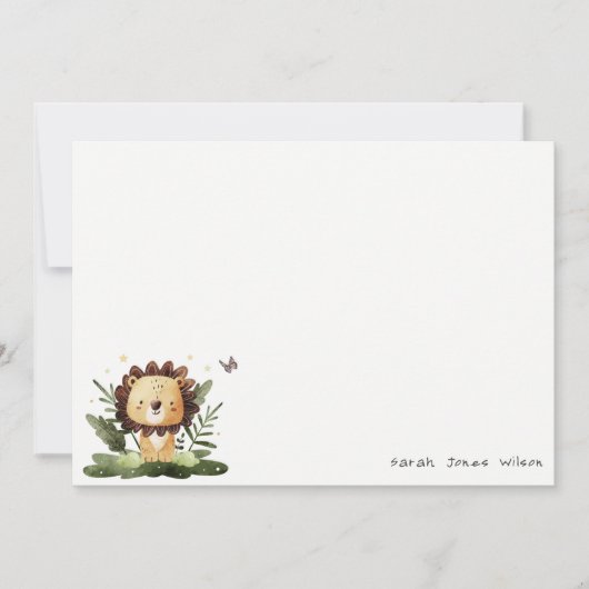 Cute Wild Tropical Oerwoud Animal Lion Birthday Notitiekaartje (Voorkant)