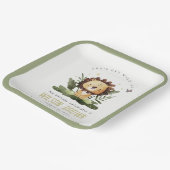 Cute Wild Tropical Oerwoud Animal Lion Birthday Papieren Bordje (Gebogen)