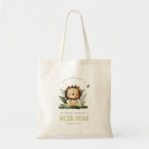Cute Wild Tropical Oerwoud Animal Lion Birthday Tote Bag
