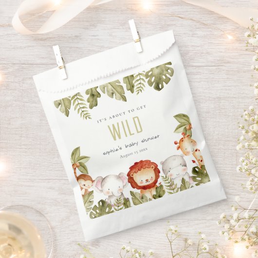 Cute Wild Tropical Safari Animals Baby shower Bedankzakje (Geknipt)