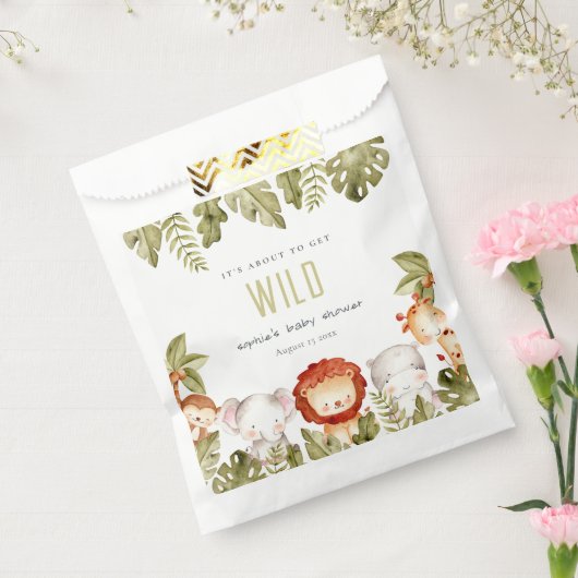 Cute Wild Tropical Safari Animals Baby shower Bedankzakje (Gezegeld)