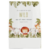 Cute Wild Tropical Safari Animals Baby shower Medium Cadeauzakje (Achterkant)