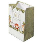 Cute Wild Tropical Safari Animals Baby shower Medium Cadeauzakje (Achterkant Gekanteld)