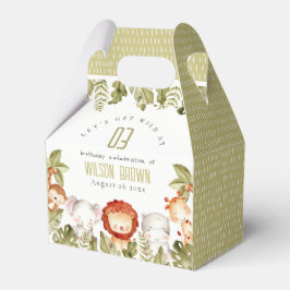 Cute Wild Tropical Safari Animals Veerdag Bedankdoosjes