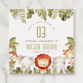 Cute Wild Tropical Safari Animals Veerdag Bedankjes Labels (Voorkant)