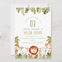 Cute Wild Tropical Safari Animals Veerdag