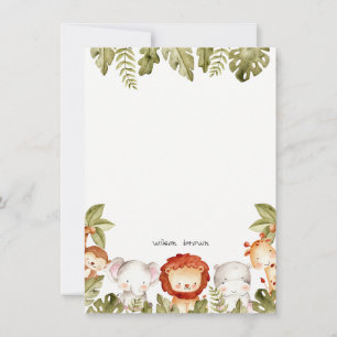 Cute Wild Tropical Safari Animals Veerdag Notitiekaartje