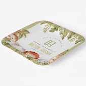 Cute Wild Tropical Safari Animals Veerdag Papieren Bordje (Gebogen)