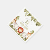 Cute Wild Tropical Safari Animals Veerdag Servet (Hoek)