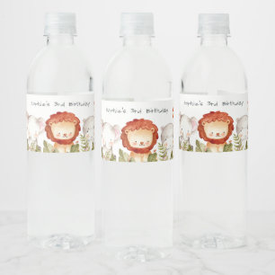 Cute Wild Tropical Safari Animals Veerdag Waterfles Etiket