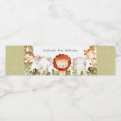 Cute Wild Tropical Safari Animals Veerdag Waterfles Etiket (Enkel label)