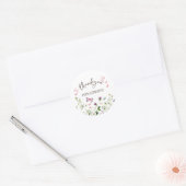 Cute Wildbloemen Dank u Klassieke Ronde Sticker (Envelop)