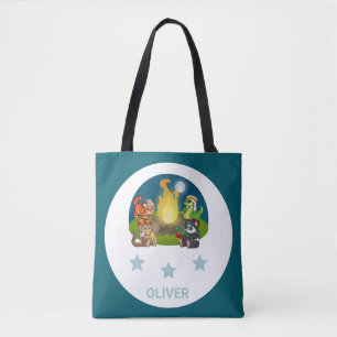 Cute Wilde Dieren Nacht Jungle Camping Feest Tote Bag