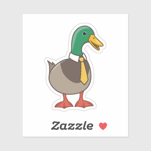 Cute Wilde Eend Witte Boord Das Sticker (Vel)