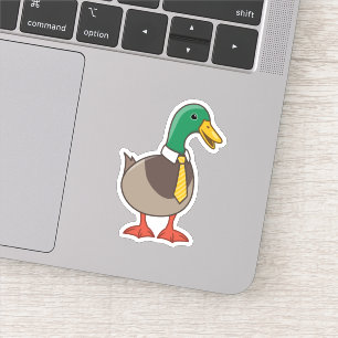 Cute Wilde Eend Witte Boord Das Sticker