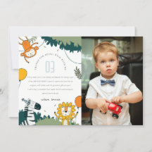 Cute Wilde Jungle Dieren Kinderen Foto Verjaardag