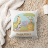 Cute Wilde Safari Dieren Baby Naam Kinderkamer Dec Kussen (Deken)