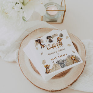 Cute Wilde Safari Dieren Botanische Baby Shower  Servet