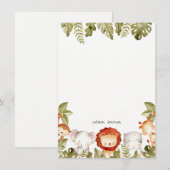 Cute Wilde Tropische Safari Dieren Kinder Verjaard Notitiekaartje (Voorkant / Achterkant)