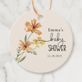 Cute Wildflower Baby shower Bedankjes Labels