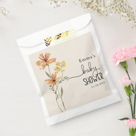 Cute Wildflower Baby shower Bedankzakje (Gezegeld)