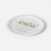 Cute Wildflower Baby shower Papieren Bordje (Gekanteld)