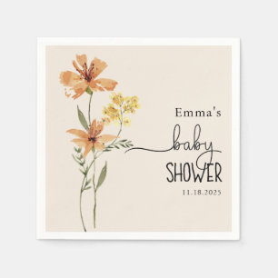 Cute Wildflower Baby shower Servet