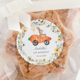 Cute Wildflower Bunny Rabbit Paasdag Ronde Sticker