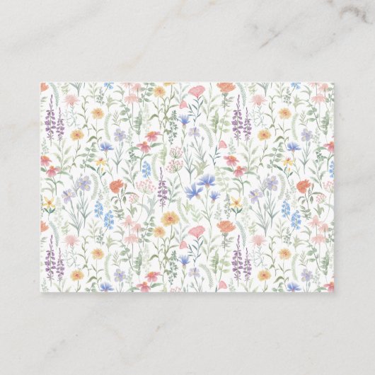 Cute Wildflower Pattern Enclosure Card Informatiekaartje (Achterkant)