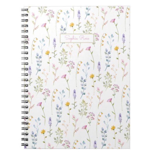 Cute Wildflower Pattern Notitieboek (Voorkant)