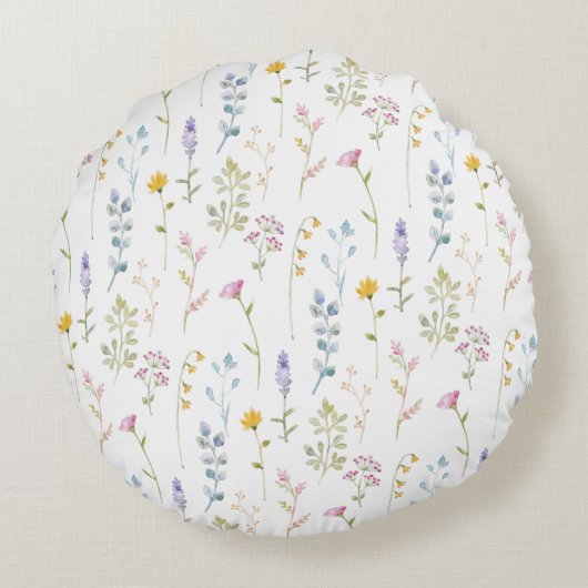 Cute Wildflower Pattern Rond Kussen (Achterkant)
