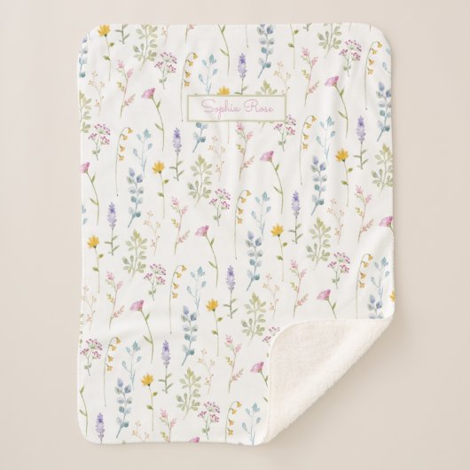 Cute Wildflower Pattern Sherpa Deken (Voorkant)