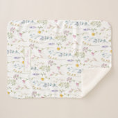 Cute Wildflower Pattern Sherpa Deken (Voorkant (horizontaal))