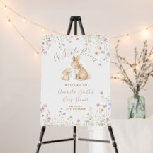 Cute Wildflower Weide Konijn Baby Shower