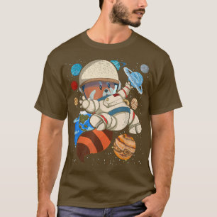 Cute Wildlife Animal Buitenspace Astronaut Red Pan T-shirt