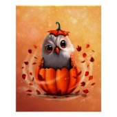 Cute Wildlife Of An Owl's : Autumn's forest Perfect Poster (Voorkant)