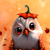 Cute Wildlife Of An Owl's Echo: Autumn's Guardian Canvas Afdruk