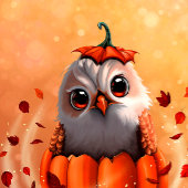 Cute Wildlife Of An Owl's Echo: Autumn's Guardian Perfect Poster