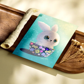Cute Wildlife Of Spring Guardian: Bunny in Bloom Perfect Poster