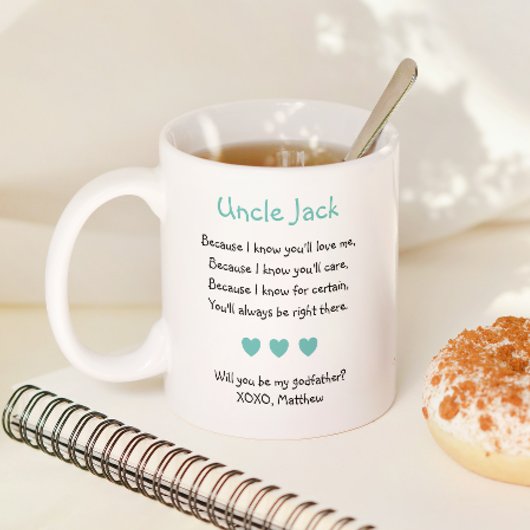 Cute Will you be My Godfather Poem Photo Koffiemok