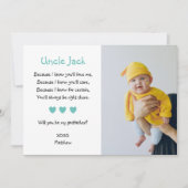 Cute Will you be My Godfather Voorstel Foto Kaart (Voorkant)